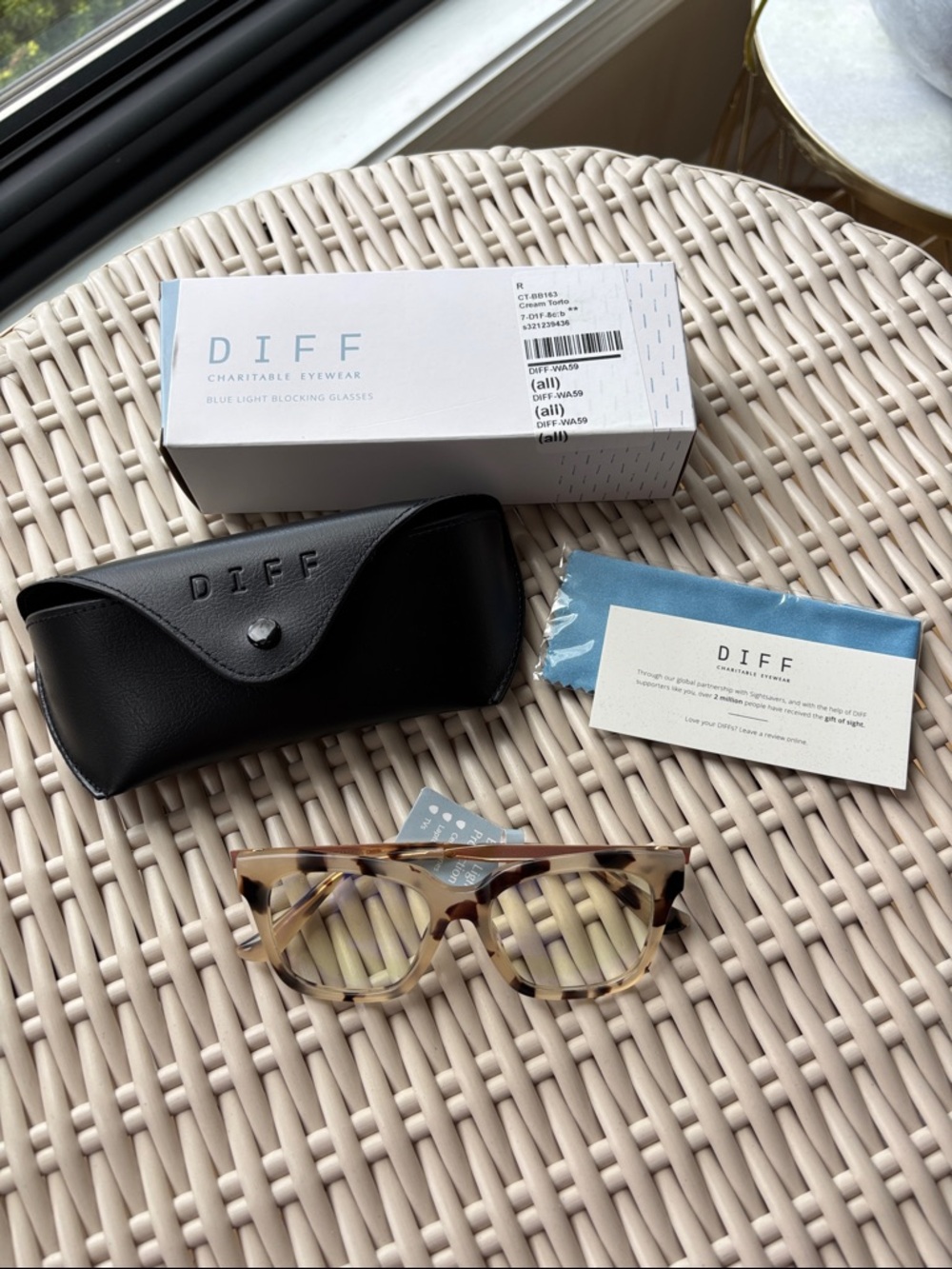 DIFF Women’s Tortoiseshell Blue Light Blocking Glasses